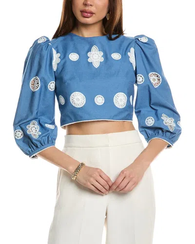 BORGO DE NOR BORGO DE NOR ALFIE DENIM LACE TOP