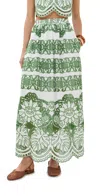 Borgo De Nor Belan Scalloped Broderie Anglaise Maxi Skirt In Green