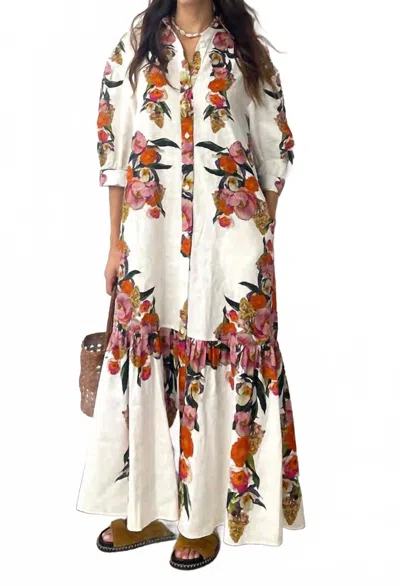 Borgo De Nor Bianca Dress In Summer Bloom In Multi
