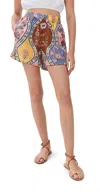 Borgo De Nor Bizzy Floral-printed Semi-sheer Woven Shorts