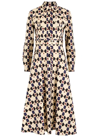 Borgo De Nor Briele Printed Stretch-cotton Midi Dress In Multicoloured