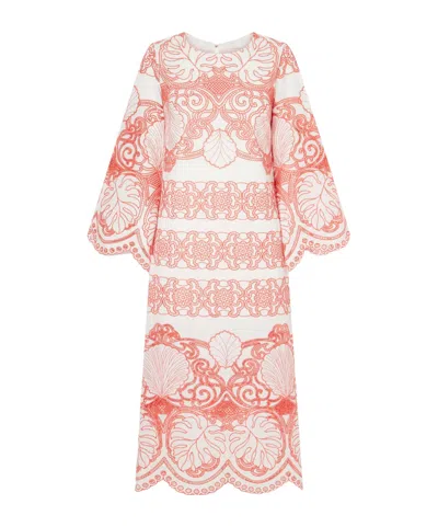 Borgo De Nor Seraphina Broderie Anglaise Cotton-blend Poplin Midi Dress In Multi