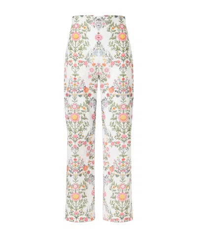 Borgo De Nor Joshua Broderie Anglaise Cropped Cotton Straight-leg Pants In Multi