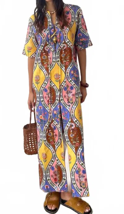 Borgo De Nor Calista Dress In Blue In Multi