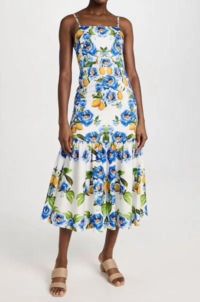 Borgo De Nor Cornelia Dress In Peonia Blue