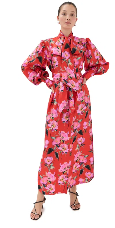 Borgo De Nor Dakota Maxi Dress Abstract Rose/red