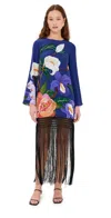 Borgo De Nor Daphne Dress Tree Of Life/navy In Tree Of Life/navy
