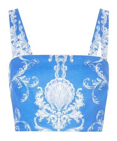 Borgo De Nor Didi Printed Cropped Cotton-poplin Top In Multi