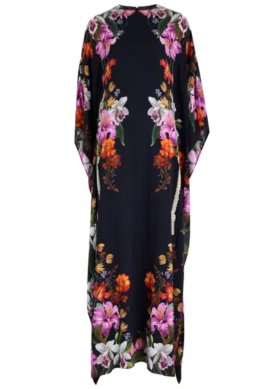 Borgo De Nor Eloise Floral-print Maxi Kaftan Dress In Multicoloured