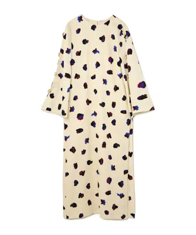Borgo De Nor Brunetta Embellished Floral-print Cotton-blend Brocade Maxi Dress In Cream