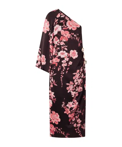 Borgo De Nor Embellished Printed Satin Midi Dress In Multi