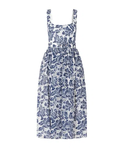 Borgo De Nor Floral Cotton Maxi Dress In Blue