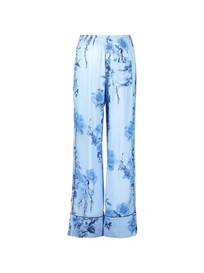 Borgo De Nor Floral Havana Trousers In Blue