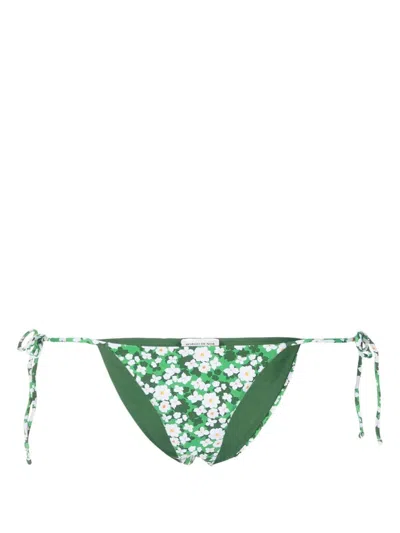 Borgo De Nor Floral-print Bikini Bottoms In Grün