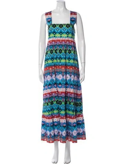 Pre-owned Borgo De Nor Floral Print Long Dress In Blue