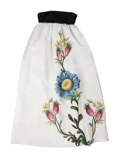 Pre-owned Borgo De Nor Floral Print Long Dress In Blue/white