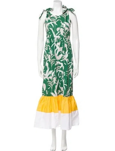Pre-owned Borgo De Nor Floral Print Long Dress In Multi