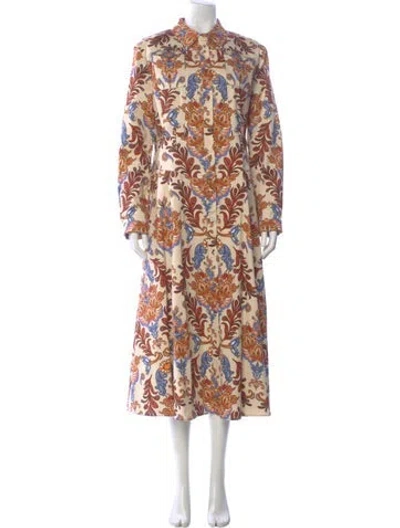 Pre-owned Borgo De Nor Floral Print Long Dress In Multi
