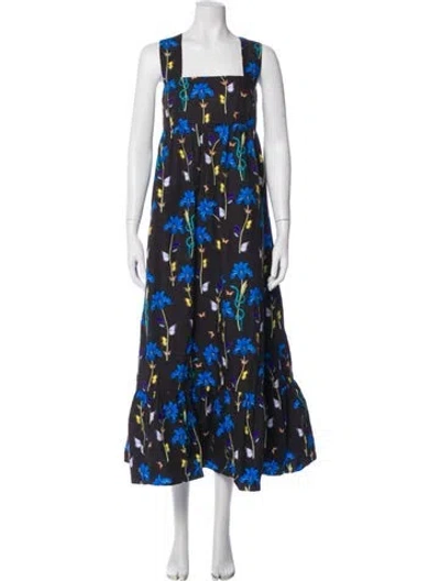 Pre-owned Borgo De Nor Floral Print Long Dress In Multi