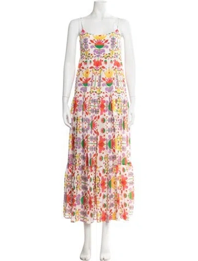 Pre-owned Borgo De Nor Floral Print Long Dress In Multi
