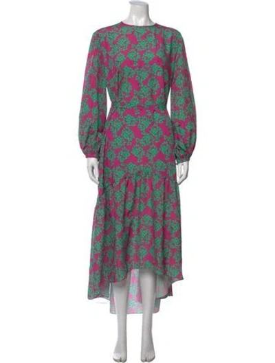 Pre-owned Borgo De Nor Floral Print Long Dress In Multi