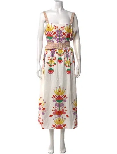 Pre-owned Borgo De Nor Floral Print Long Dress In Multi