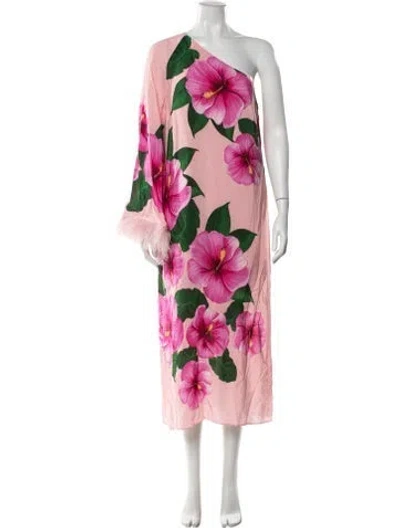 Pre-owned Borgo De Nor Floral Print Long Dress In Pink