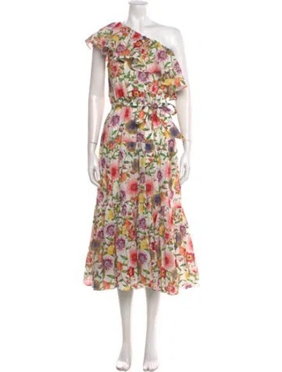 Pre-owned Borgo De Nor Floral Print Long Dress In Red