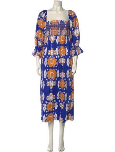 Pre-owned Borgo De Nor Floral Print Long Dress W/ Tags In Multi