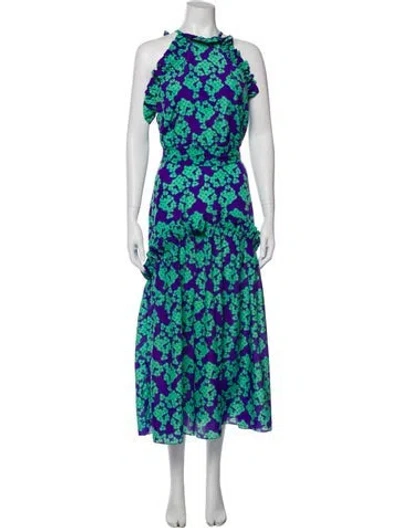 Pre-owned Borgo De Nor Floral Print Long Dress W/ Tags In Multi