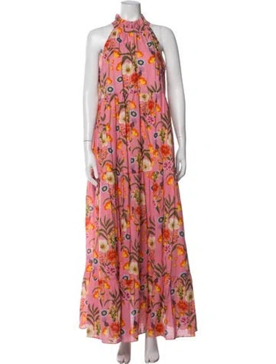 Pre-owned Borgo De Nor Floral Print Long Dress W/ Tags In Pink