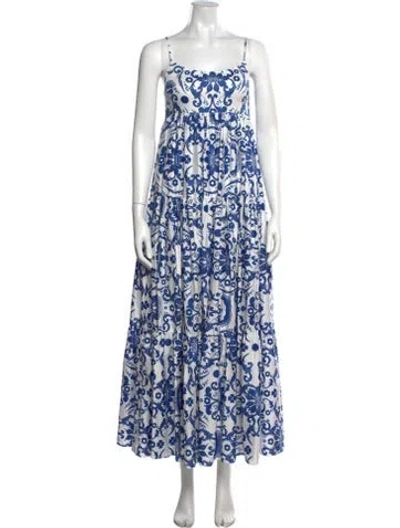 Pre-owned Borgo De Nor Floral Print Long Dress In White
