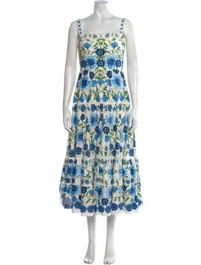 Pre-owned Borgo De Nor Floral Print Midi Length Dress In Multi