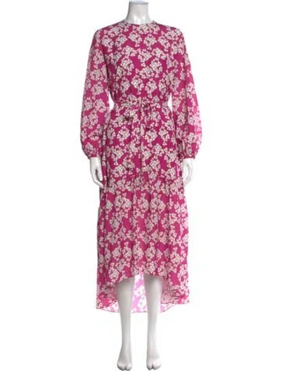 Pre-owned Borgo De Nor Floral Print Midi Length Dress In Multi
