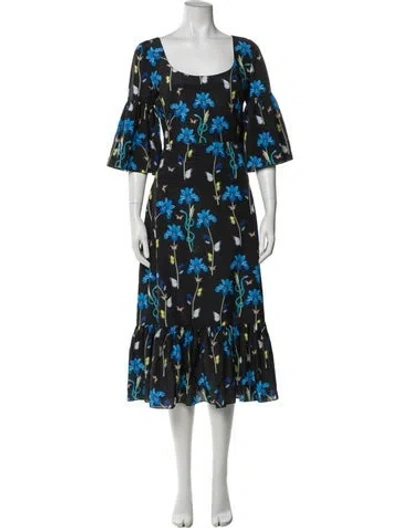 Pre-owned Borgo De Nor Floral Print Midi Length Dress W/ Tags In Multi