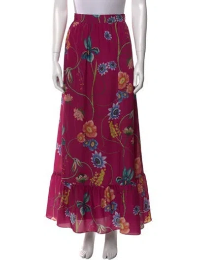 Pre-owned Borgo De Nor Floral Print Midi Length Skirt In Pink