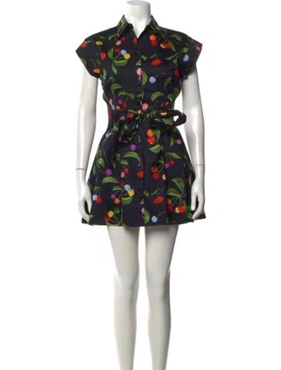 Pre-owned Borgo De Nor Floral Print Mini Dress In Blue