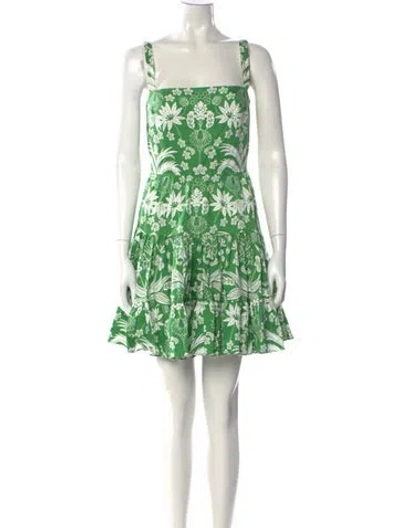 Pre-owned Borgo De Nor Floral Print Mini Dress In Green