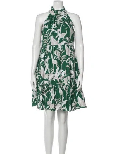 Pre-owned Borgo De Nor Floral Print Mini Dress In Green