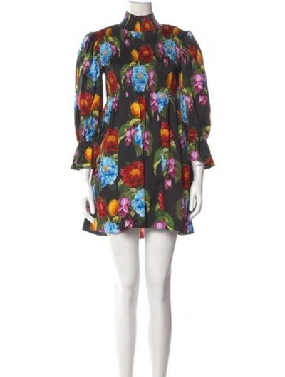 Pre-owned Borgo De Nor Floral Print Mini Dress In Multi