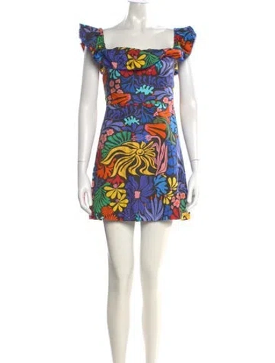 Pre-owned Borgo De Nor Floral Print Mini Dress In Multi