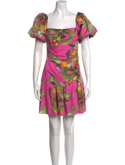 Pre-owned Borgo De Nor Floral Print Mini Dress In Pink