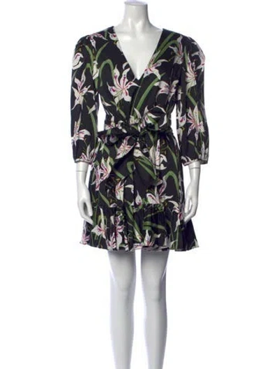 Pre-owned Borgo De Nor Floral Print Mini Dress W/ Tags In Black