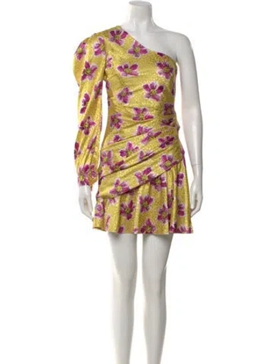 Pre-owned Borgo De Nor Floral Print Mini Dress W/ Tags In Yellow