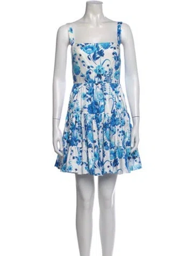 Pre-owned Borgo De Nor Floral Print Mini Dress In White