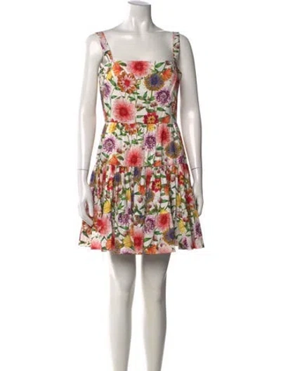 Pre-owned Borgo De Nor Floral Print Mini Dress In White