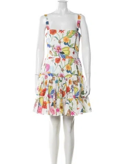 Pre-owned Borgo De Nor Floral Print Mini Dress In White