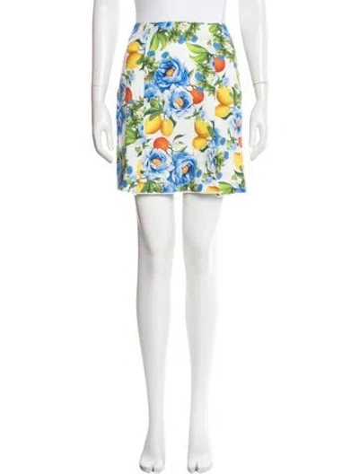 Pre-owned Borgo De Nor Floral Print Mini Skirt W/ Tags In Blue
