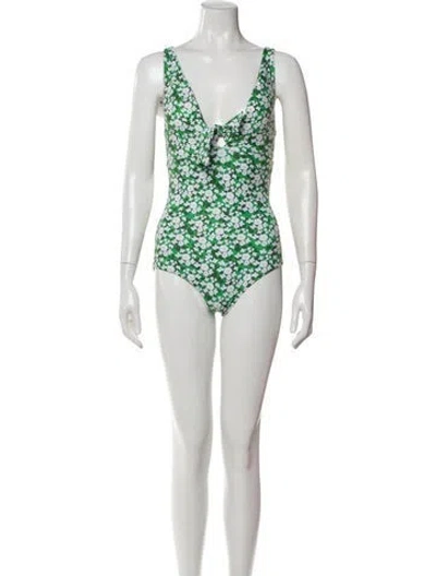 Pre-owned Borgo De Nor Floral Print One-piece In White