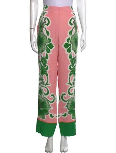 Pre-owned Borgo De Nor Floral Print Wide Leg Pants In Pink